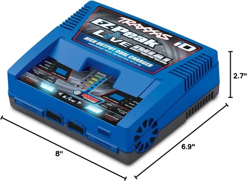 Vista 3 de Traxxas EZ Peak Live Dual, cargador multiquímico de 200 W con identificación, azul 2973