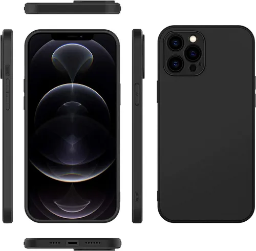 Vista 4 de EasyAcc Funda delgada para iPhone 12 Pro Max, 6.7 pulgadas 2020 delgada negro mate TPU Phone 12 Pro Max, carcasa protectora de cuerpo completo