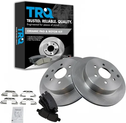 Vista 162 de TRQ Juego de pastillas de freno y rotor de cerámica trasera compatible con Honda Accord V6 1998-02 3.0L con frenos de disco traseros 02-06 Acura RSX