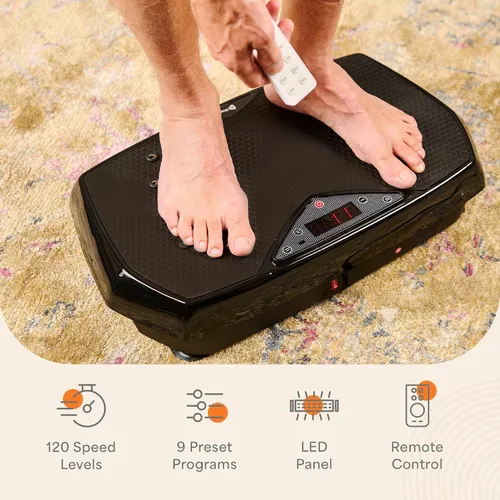 Vista 5 de Lifepro HexaPlate - Máquina de ejercicio con placa de vibración con puntos de acupuntura magnéticos y 9 ajustes preestablecidos, máquina