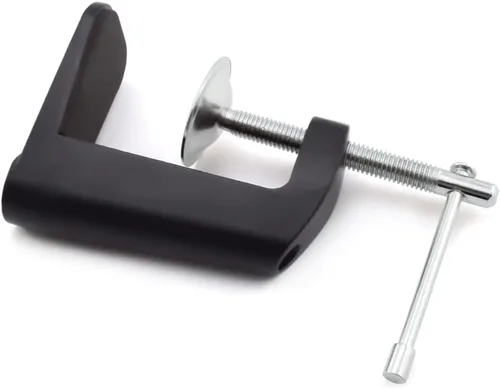 Vista 4 de Abrazadera de montaje de mesa de metal resistente en forma de C para micrófono, soporte de brazo de tijera de suspensión con tornillo