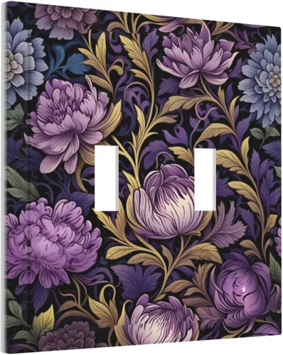 Vista 204 de Decorative Outlet Covers Blue Background White Cat Daisy Floral 2-Gang 1-Gang Wall Plate Single Toggle/Rocker Farmhouse Style Light Switch Covers