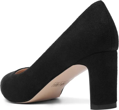 Vista 7 de MOVINSTEPS Zapatos de tacón medio con puntera puntiaguda de gamuza para mujer, de 2.5 pulgadas