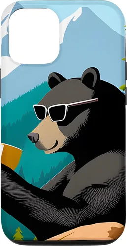 Vista 26 de iPhone 16 Bear Enjoying A Coffee Case