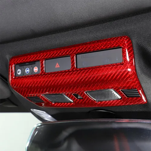 Vista 10 de TOYCIDFG Marco de luz de lectura de fibra de carbono para Chevrolet C8 Corvette Accesorios 2020-2024 (negro)
