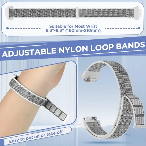 Vista 4 de Bandas de Nylon Compatibles con Fitbit Inspire 3/Inspire 2/Inspire/Inspire HR/Ace 3/Ace 2, Correas de Repuesto Deportivas Transpirables Suaves Negro
