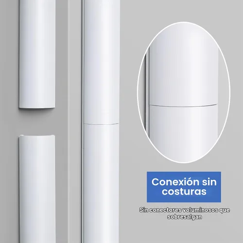 Vista 6 de ZhiYo Cable Hider de 34 pulgadas, para 2-4 cables, cubiertas de cable para montaje en pared, cubierta de cable, pared, canaleta de cable blanco, 2 x