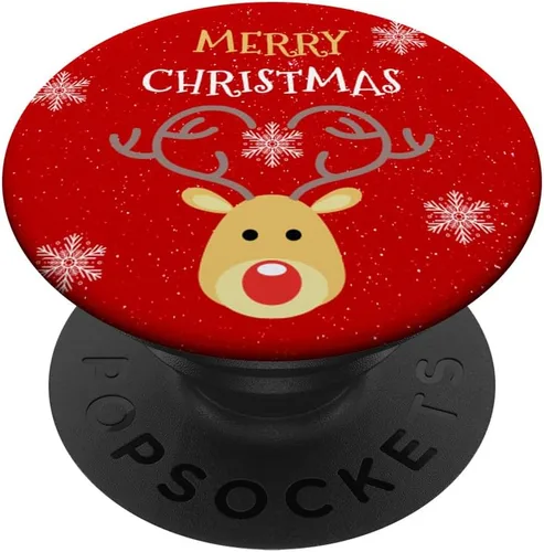 Vista 6 de Lindo reno de Feliz Navidad - PopSockets MagSafe PopGrip para iPhone
