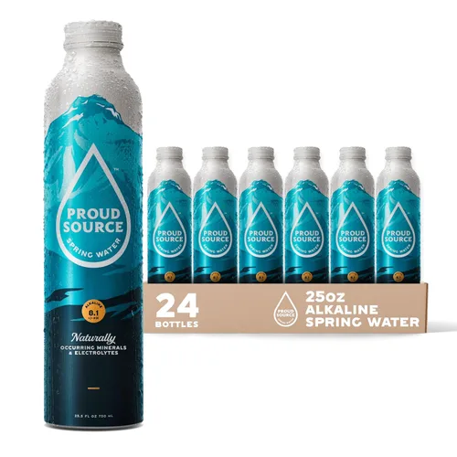 Vista 10 de Proud Source Agua alcalina de manantial, agua mineral de origen Rocky Mountain con electrolitos, botellas de aluminio infinitamente reciclables sin