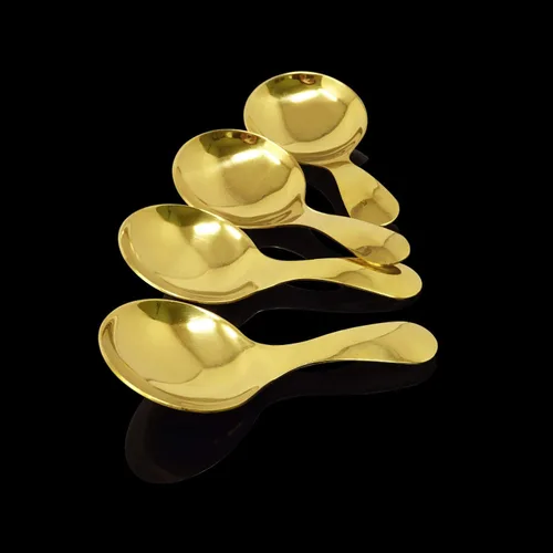 Vista 4 de Honbay 4PCS Cuchara de mango corto de acero inoxidable para condimentos de sal postre té café (oro)