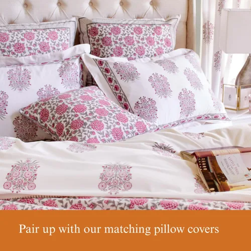 Vista 3 de Saffron Marigold Funda de edredón tamaño individual, 100% algodón, reversible, estampado a mano, decorativa, para decoración de dormitorio, diseño