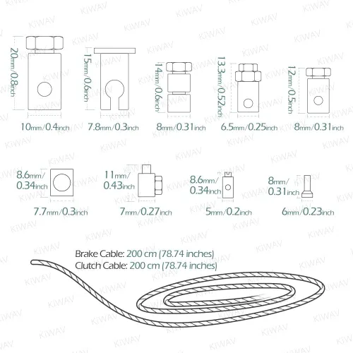 Vista 4 de KiWAV Kit de reparación universal de cable de freno de embrague de acelerador de emergencia para motocicleta, Honda, Yamaha, Kawasaki, Suzuki