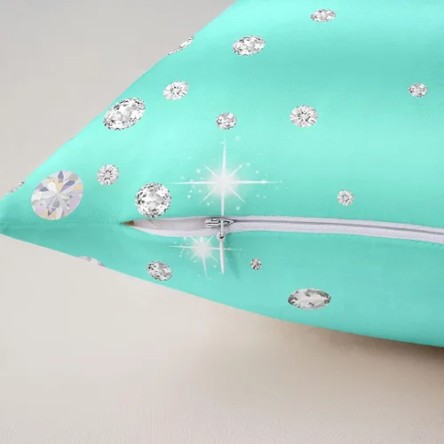 Vista 6 de Feelyou Juego de 4 fundas de almohada con diamantes para decoración del hogar, sala de estar, funda de cojín decorativa reversible con diamantes