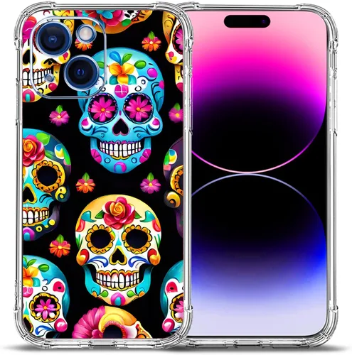 Vista 24 de Funda para iPhone 15 Plus, hermosa protección contra caídas de flores rosas, a prueba de golpes, funda protectora de cuerpo completo resistente a