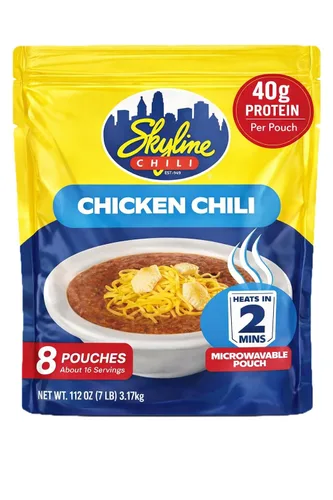 Vista 8 de Skyline Chili Chile de pollo – Auténtica receta estilo Cincinnati en bolsas para microondas – Perfecto para conos de queso, perros calientes
