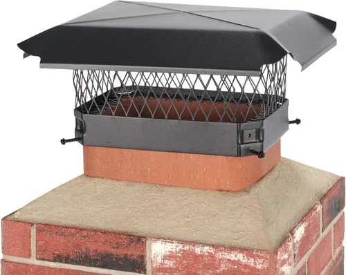 Vista 4 de Draft King CBO913 - Tapón de chimenea de acero galvanizado negro con perno, 9 x 13 pulgadas