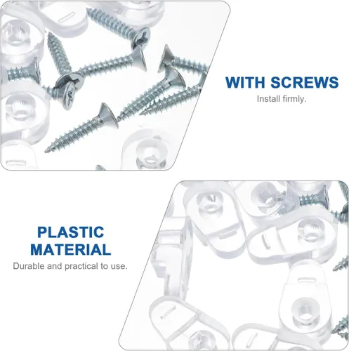 Vista 7 de Cabilock Kit de clips de retención de puerta de vidrio, kit de clips de retención de vidrio transparente de plástico con tornillos para fijar