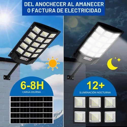 Vista 2 de FEIERYA Luces solares para exteriores, luces solares impermeables IP66 con sensor de movimiento y control remoto, lámparas de calle de 6500 K