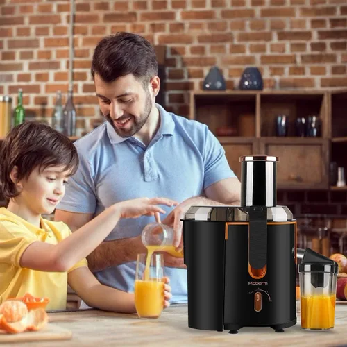 Vista 7 de [Usado] Exprimidor extractor picberm Exprimidor de boca ancha, exprimidor centrífugo de 3 velocidades para frutas y verduras, potente exprimidor