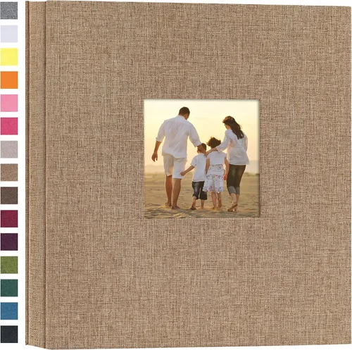 Vista 35 de potricher - Álbum de fotos pequeño para 100 fotos de 4 x 6 pulgadas, con portada de lino con foto, familiar, para bodas, aniversarios, bebés o Beige