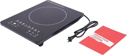 Vista 7 de Placa de cocción de inducción portátil de 750 W, quemador individual de 110 V con 8 niveles de potencia y temperatura, temporizador digital