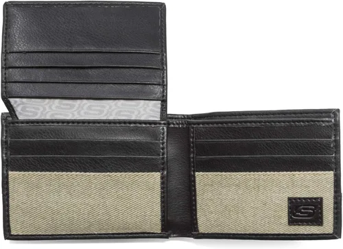 Vista 2 de Skechers Cartera de cuero RFID con bolsillo abatible para hombre