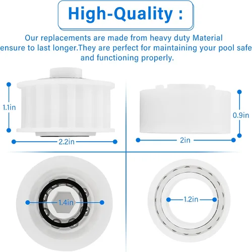 Vista 3 de Piezas de repuesto robóticas automáticas para limpiador de piscinas, ruedas guía paquete de 4 con 2 engranajes de polea 3884997-R6 para Maytronics