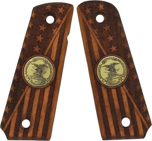 Vista 5 de URAY 1911 Tamaño completo 45 Trump Medallón y Puños de bandera – Empuñaduras híbridas de alta calidad CNC/hechas a mano para Colt, Kimber, Tauro