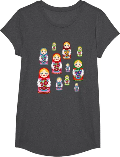 Vista 39 de Rusia - Camiseta de juguete retro para niños, diseño de muñecas rusas