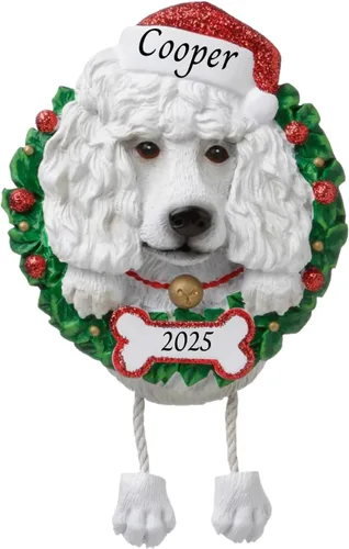 Vista 18 de Adornos personalizados para árbol de Navidad 2024 para mascotas – Razas de perros Beagle – Adorno personalizado de Feliz Navidad – Recuerdo