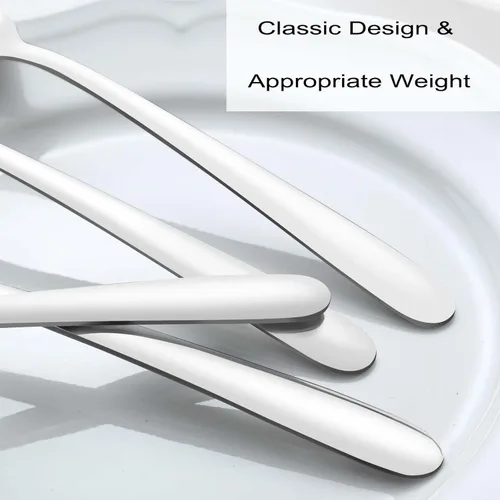 Vista 4 de Pleafind Cucharas de cena – 24 cucharas de 7.4 pulgadas, cucharas de cubiertos de acero inoxidable, cuchara de cubiertos para el hogar, cocina