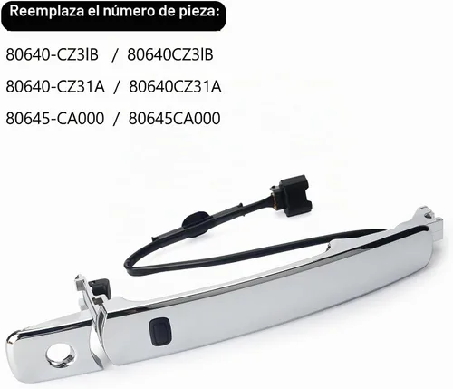 Vista 2 de Manija de puerta exterior cromada delantera izquierda lado del conductor, con sensor y sistema de entrada inteligente sin llave compatible