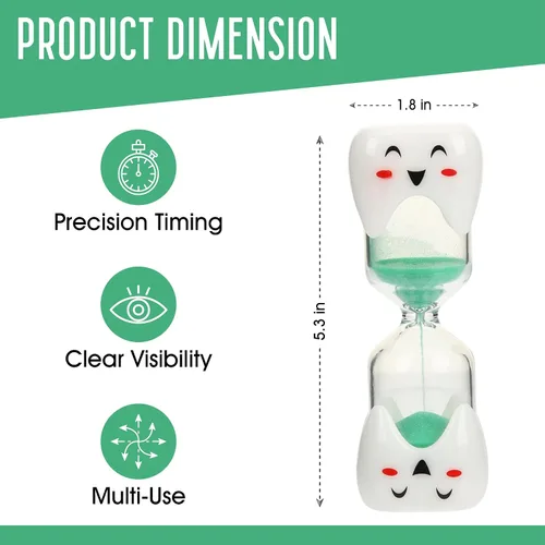 Vista 2 de Temporizador de Arena de 2 Minutos para Cepillo de Dientes para Niños - Paquete Grande Individual Reloj de Arena Sonriente