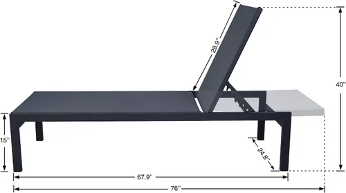 Vista 2 de Kozyard Moderna tumbona reclinable de aluminio para patio con textilencia para tomar el sol para todo tipo de clima, 5 posiciones ajustables, muy