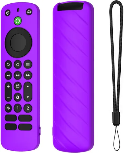 Vista 8 de LEFXMOPHY Funda azul compatible con Alexa Voice Remote Pro 2022, funda protectora de silicona que brilla en la oscuridad con correa