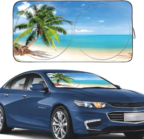 Vista 14 de Gven Parasol para Parabrisas de Coche, Parasol de Coche de Diseño Artístico Plegable, Parabrisas con Visor Solar Reflectante de Calor para Verano