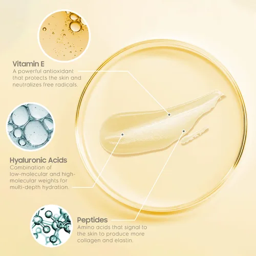 Vista 3 de SKINWORKS Suero de ácido hialurónico para cara, suero antienvejecimiento para líneas finas y arrugas, brillo hidratante, hidratante facial regordeta