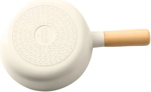 Vista 7 de FIKA - Mini wok de 7 pulgadas con mango de madera, utensilios de cocina compatibles con inducción para todas las estufas, sartén de revestimiento