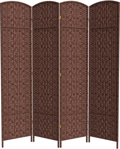 Vista 18 de Red Lantern Divisor de habitación con tejido de diamante de 7 pies de alto, color blanco, 4 paneles