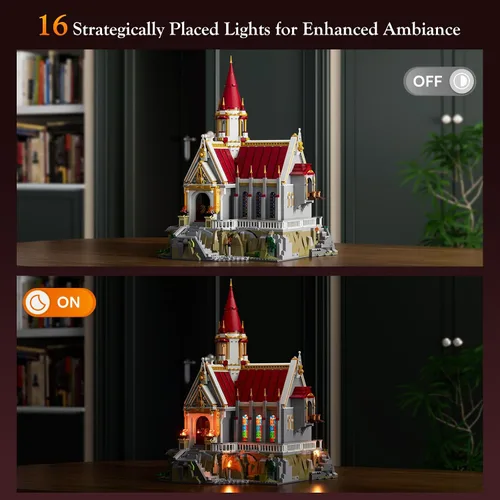 Vista 4 de LUMIBRICKS Castillo Medieval del Rey y Tesorería Conjunto de Ladrillos de Construcción - Colección Modular de Ciudad de la Edad Media