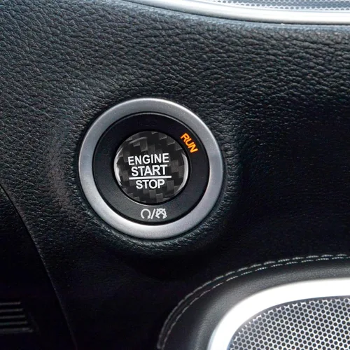 Vista 4 de Compatible con Charger Challenger Cubierta del Botón de Arranque y Parada del Motor Sin Llave Un Clic Botón de Arranque por Empuje Pegatina