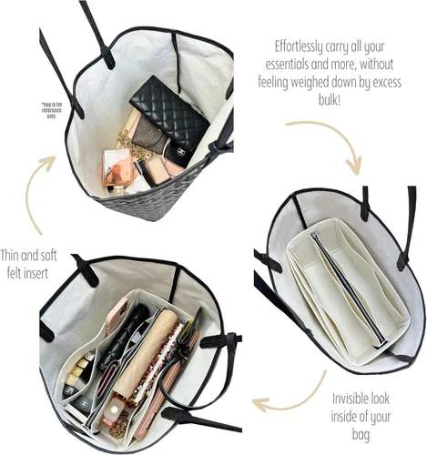 Vista 5 de Organizador de bolsas para St Louis PM Organizador de bolsas St Louis GM Tote Bag Inserto hecho a mano 0.118 in Fieltro Premium Snug Robusta