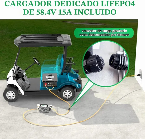 Vista 4 de Batería de litio para carrito de golf LiFePO4 de 48V 100Ah con cargador
