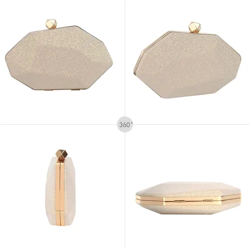 Vista 5 de Bolso de noche de concha de mar para mujer, bolso de hombro con correa de cadena de sirena, bolso de mano