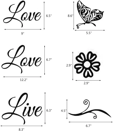 Vista 7 de Live Love Laugh - Juego de 3 calcomanías motivacionales para pared, calcomanías de pared inspiradoras para la familia (18 x 39 pulgadas, negro)