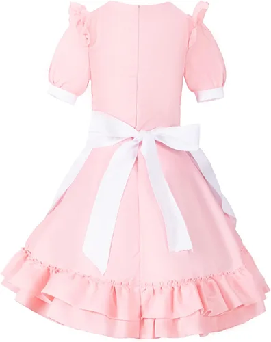 Vista 6 de Elibelle Disfraz de anime japonés clásico Sissy Maid Sweet Kawaii de corazón para cosplay, guantes peludos con orejas de gato