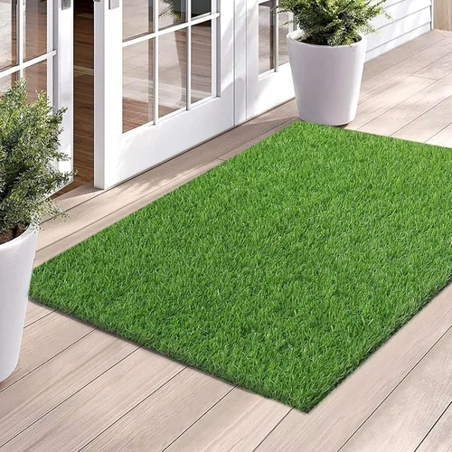 Vista 11 de Bsmathom Alfombra de césped artificial, interior/exterior, césped artificial para patio, balcón y jardín, 2 x 6 pies