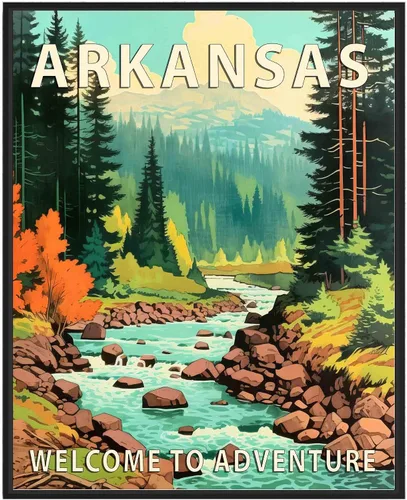Vista 48 de Póster artístico de Alaska, decoración artística de paisaje retro de Estados Unidos, pintura de montaña y paisaje de aventura para dormitorio, sala
