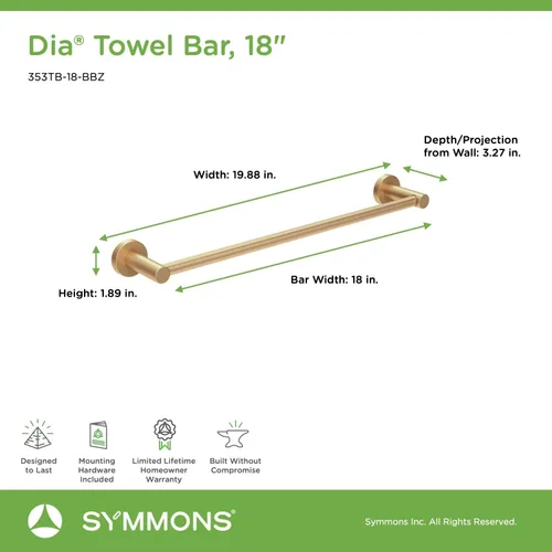Vista 6 de Symmons 35AC4BUNDLEBBZ - Herrajes para baño, 4 piezas, bronce cepillado