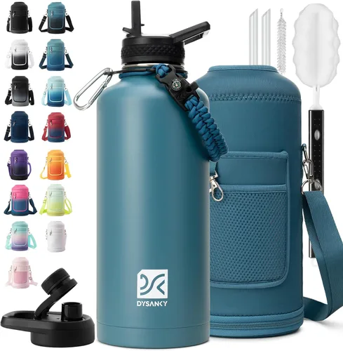 Vista 125 de DYSANKY Botella de agua aislada de 32 onzas, metal al vacío de acero inoxidable grueso, jarra de agua deportiva portátil para gimnasio y senderismo